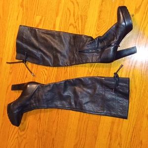 Over the knee genuine leather boots